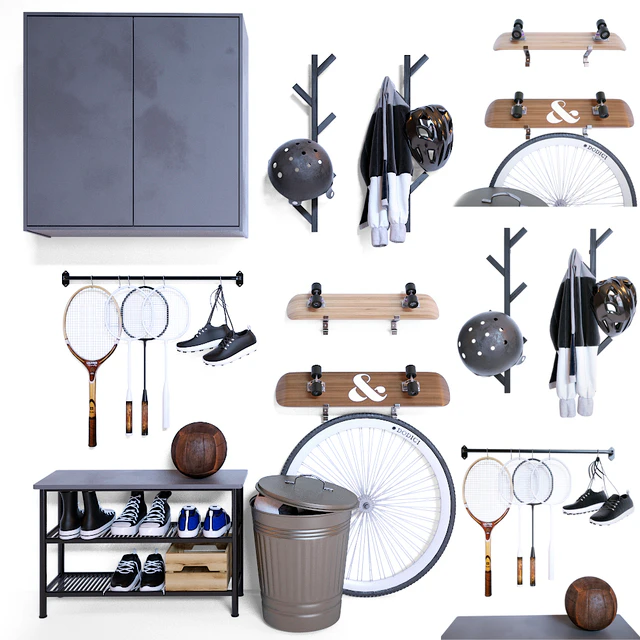 Storage of sports equipment in the hallway — Descargar
