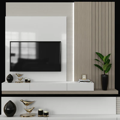 Modern TV Wall set64 — Ver 1