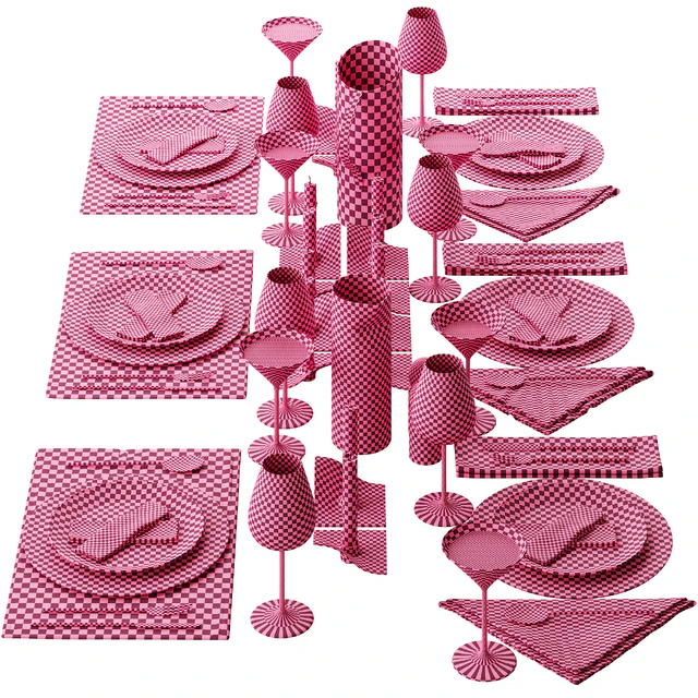 063 Tableware decor set 01 dark matte 00 — Скачать