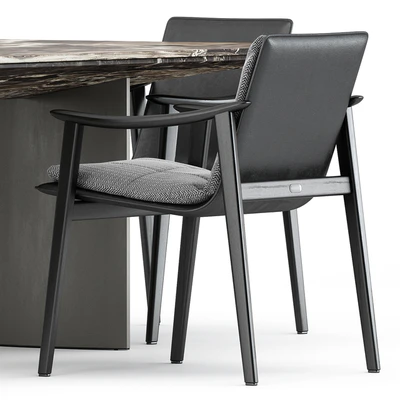 FYNN chair and LINHA DINING TABLE 3 by Minotti — Ver 3