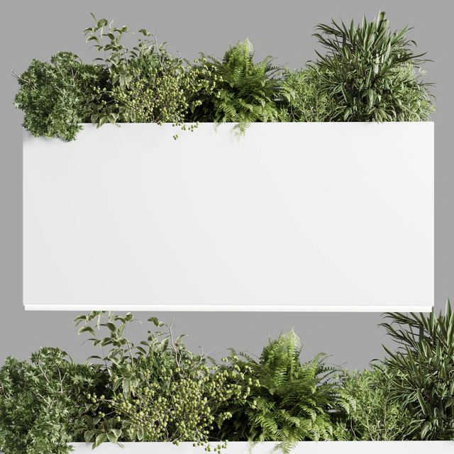 plastic box plants on stand - set indoor plant 389 — Скачать