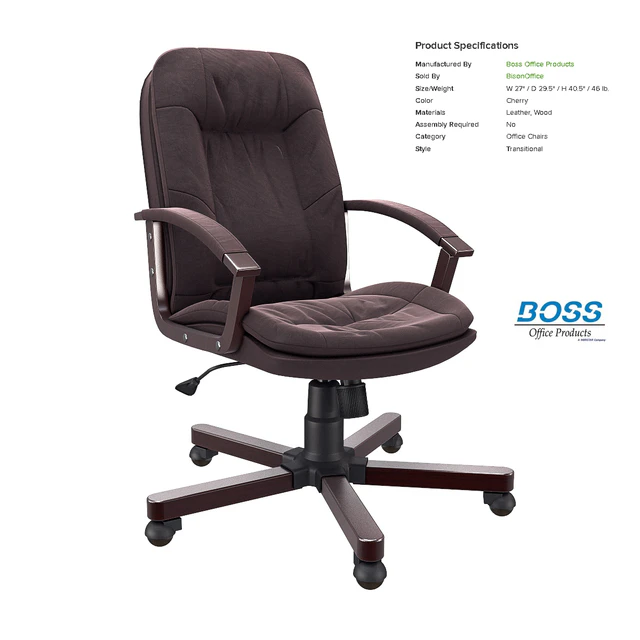 Office chair Boss Versailles Executive Chair With Cherry Wood Finish — Descargar