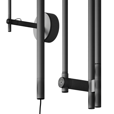 Thin black wall lamps SET — Ver 2