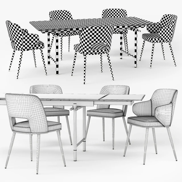 Calligaris Monogram table Foyer chair set — Descargar
