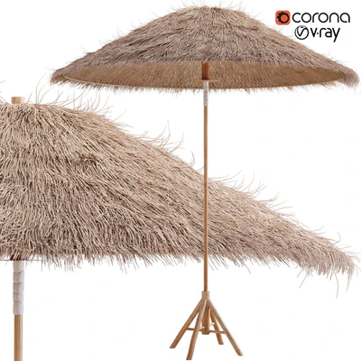 Bamboo Umbrella with Banana Leaf — Ver 1