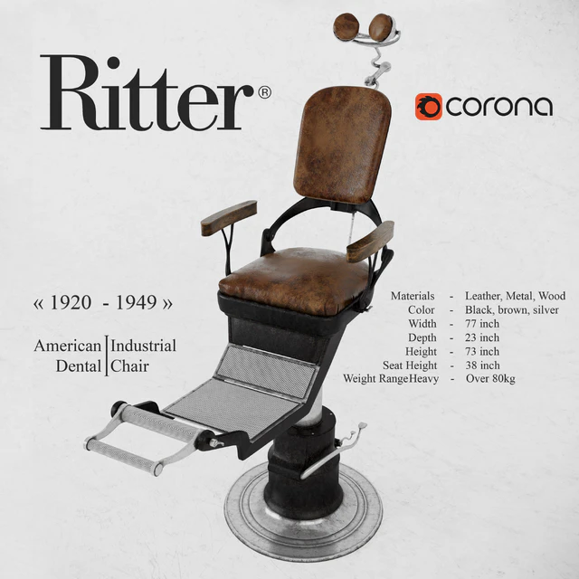American Industrial Dental Chair from Ritter, 1920s — Скачать