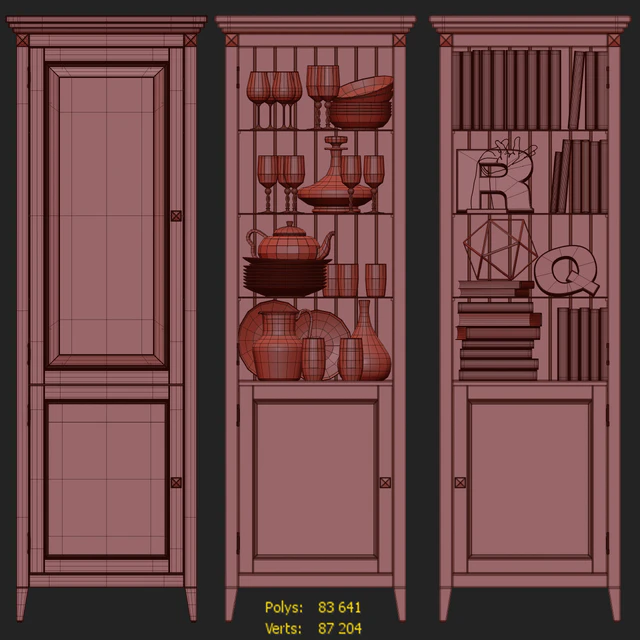 Шкаф книжный, витрина RFS Бруклин. Cabinet, bookcase by MebelMoscow — Скачать
