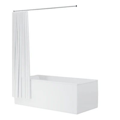Bath curtain (shower) 200x200 cm in 3 versions (white) — Ver 3