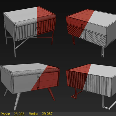 Bedside table Art Deco set. Nightstand Flora, Alize, Loca, Boss by Vivense — View 2