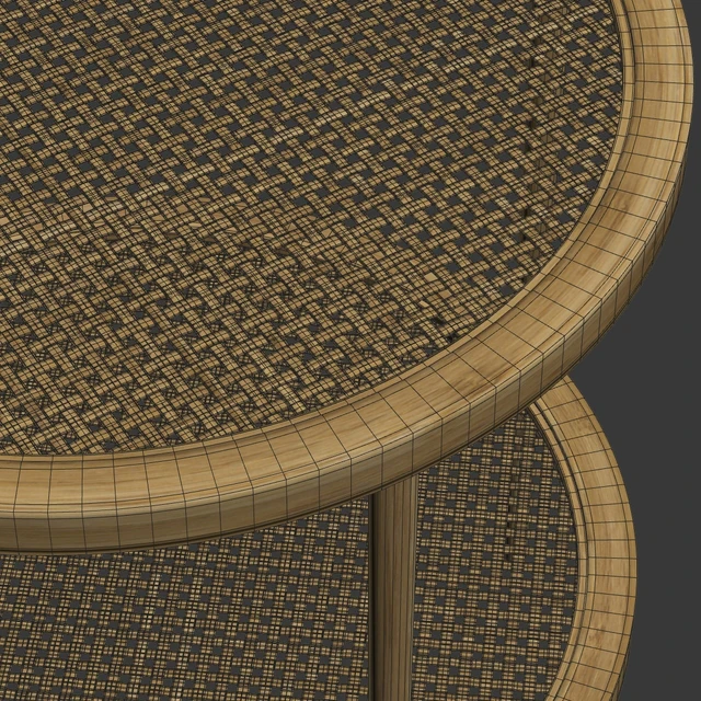 Double wooden rattan coffee table / Двойной кофейный столик из ротанга — Скачать