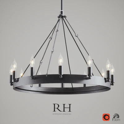 CAMINO VINTAGE CANDELABRA/FILAMENT ROUND CHANDELIER IRON — Вид 1