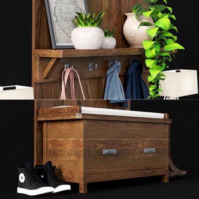 Hall Pottery Barn MATEO ENTRYWAY BENCH — Ver 2