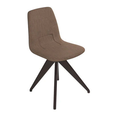 Chair TORSO 837-I POTOCCO Brown linen and dark brown ash — Ver 1