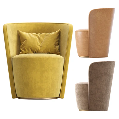 Armchair MANRO Cazarina Interiors Velvet and Leather/Кресло МАНРО — Ver 2