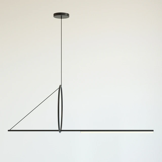 Chandelier Suspension Cercle Et Trait - Graphite Satine — Descargar