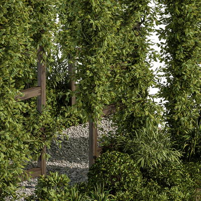 Backyard and Landscape Furniture Pergola and Plant - Set 61(Corona) — Ver 2