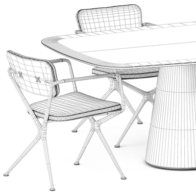 EXES CHAIR and CONIX Oval Table and CONIX Table by Royal Botania — Ver 2
