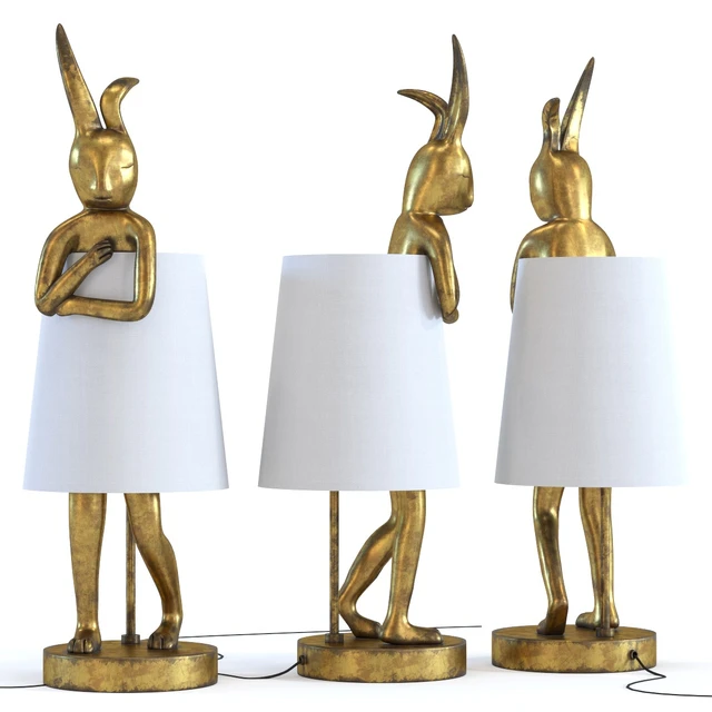 Table Lamp Animal Rabbit Gold — Descargar
