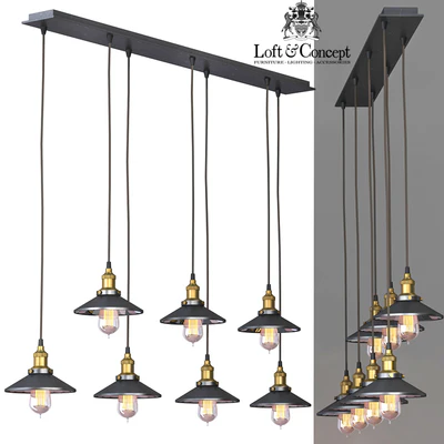 Chandelier Loft Cone Pendant Reflector 7 Line — Ver 2