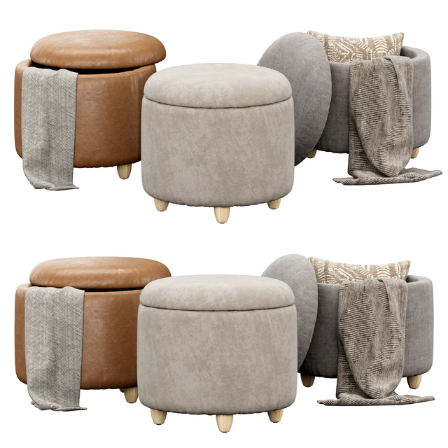 Louise Storage Ottoman set — Скачать