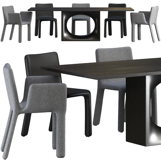 Dining table Kristalia Holo and chair Kristalia Joko — Descargar
