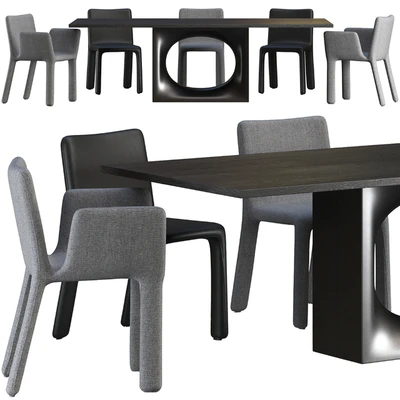Dining table Kristalia Holo and chair Kristalia Joko — Ver 1