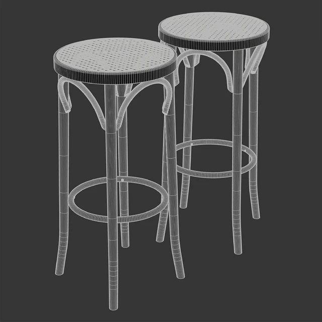 Pamono - Mid-Century Cane & Bentwood Stools by Michael Thonet — Скачать