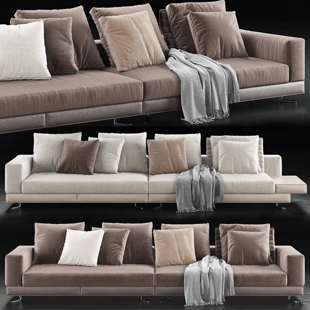 Minotti White Saddle Hide Sofa — Скачать