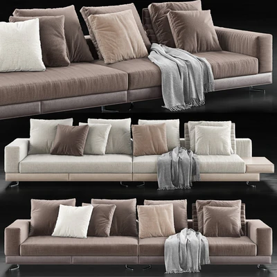Minotti White Saddle Hide Sofa — Вид 1
