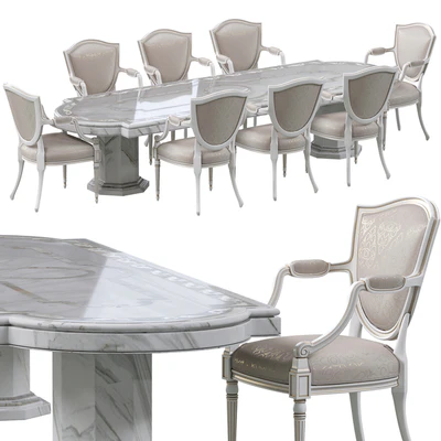 Classic dining chair and marble table — Вид 1