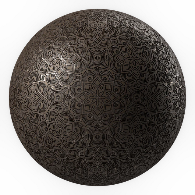 Metal Materials 18- Ornament Metal panels, Pbr 4k Seamless — Скачать