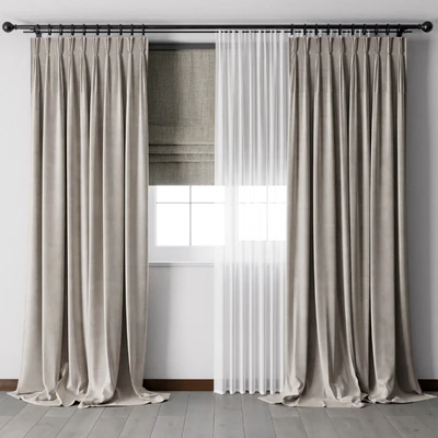 Hadi pleats curtains - Triple pleat heading 01 — Вид 1