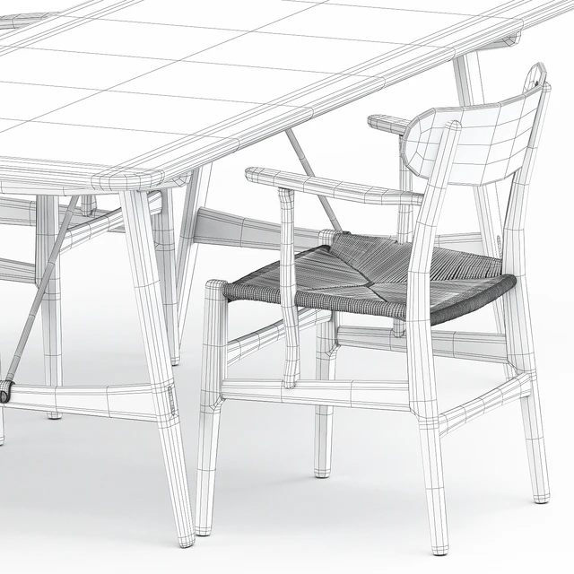 BM1160 hunting table, CH26 chair by Carl Hansen & Son — Скачать