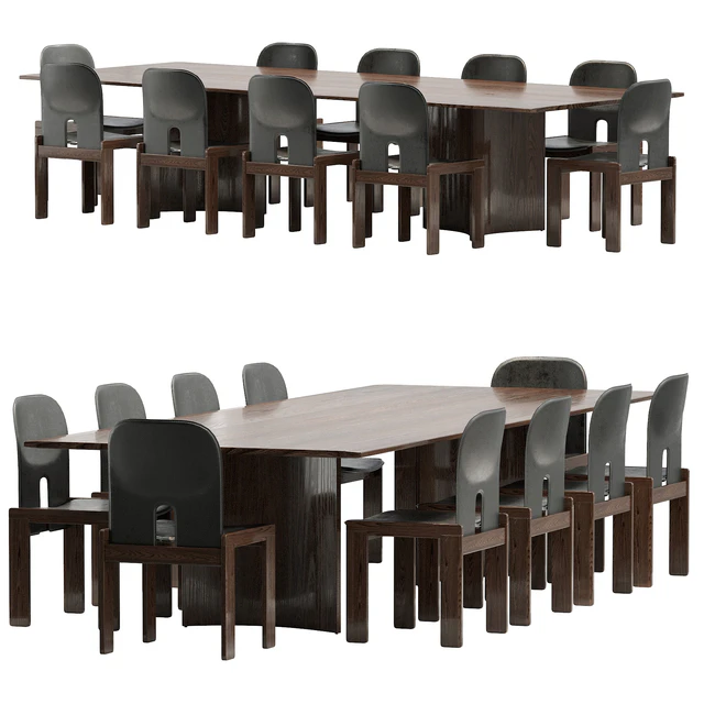 Crevasse table & Tobia Scarpa Chair — Скачать