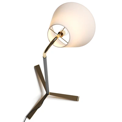 CB2 Barnes Brass And Black Leather Floor Lamp — Ver 2