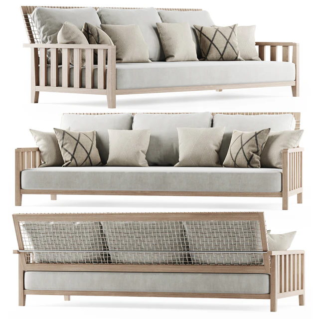 Three-seater garden sofa / Трехместный деревянный диван — Скачать