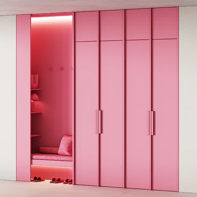 541 hallway zone 14 minimal modular wardeobe with seating niche — Ver 5