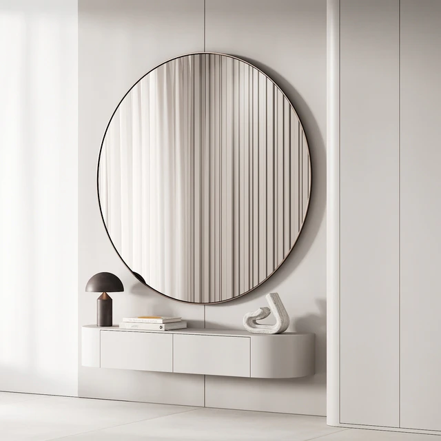 144 hallway zone 03 minimal modern with circle mirror 01 — Скачать