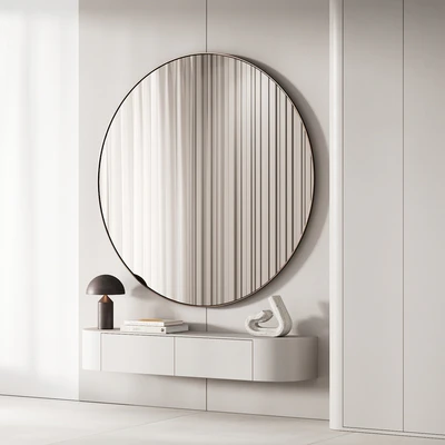 144 hallway zone 03 minimal modern with circle mirror 01 — Вид 2
