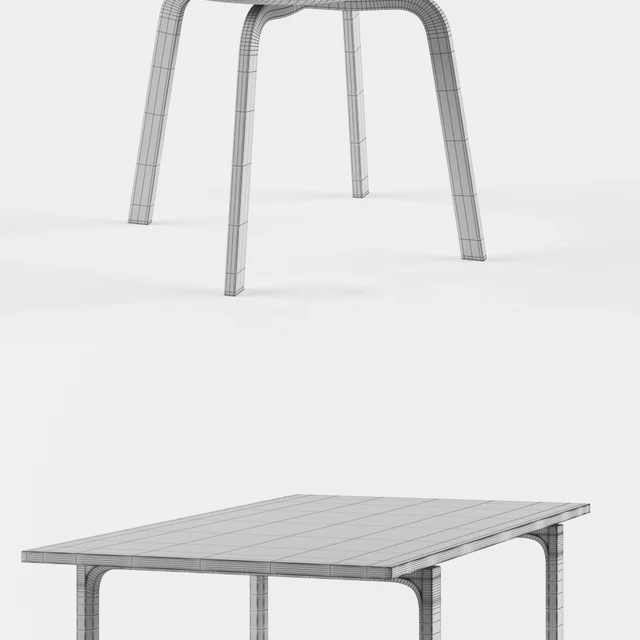 Fritz Hansen Sammen Chair and the table — Descargar