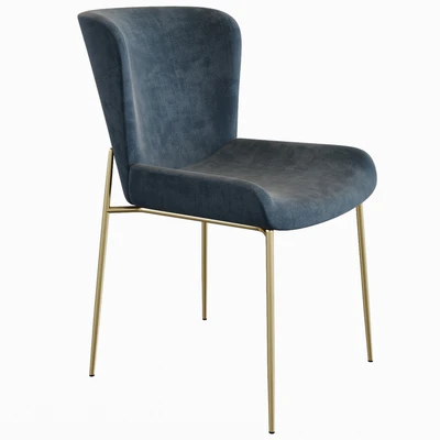 Westwing Collection Sedia imbottita in velluto grigioTess — Вид 1