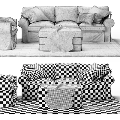 Three-seat sofa EKTORP Ikea / Трехместный диван ЭКТОРП Икеа — Вид 2