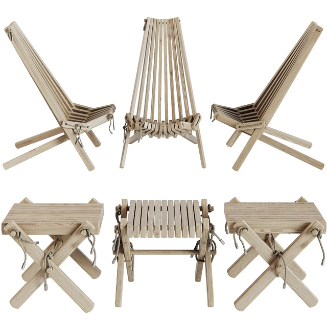 Ribbon Recliner and Ribbon Footstool by Brafab — Descargar