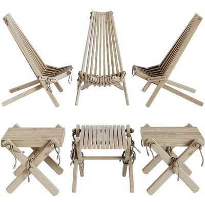 Ribbon Recliner and Ribbon Footstool by Brafab — Ver 3