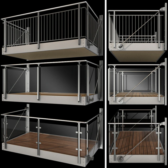 Metal balcony (3 types of console balconies) — Descargar