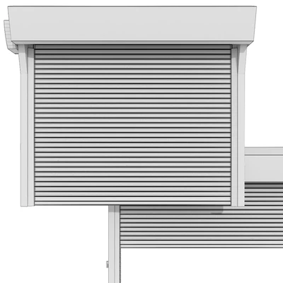 Metal industrial high speed door with horizontal transparent lamellas — Ver 2