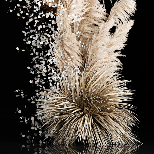 Eco-style wedding arch made of dried flowers and pampas grass, Cortaderia, moonflower, dry, palm branch. 5 — Descargar