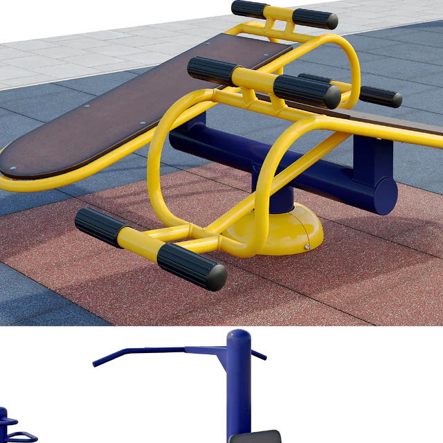 Sports ground with outdoor exercise trainers. Playground — Descargar