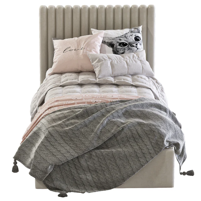Bed with soft headboard 3 — Descargar