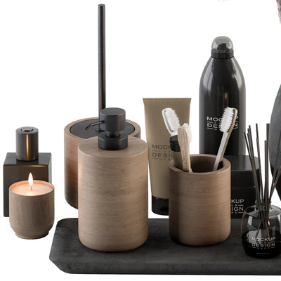 Bathroom accessory Set with Bouquet Set 19 — Ver 3